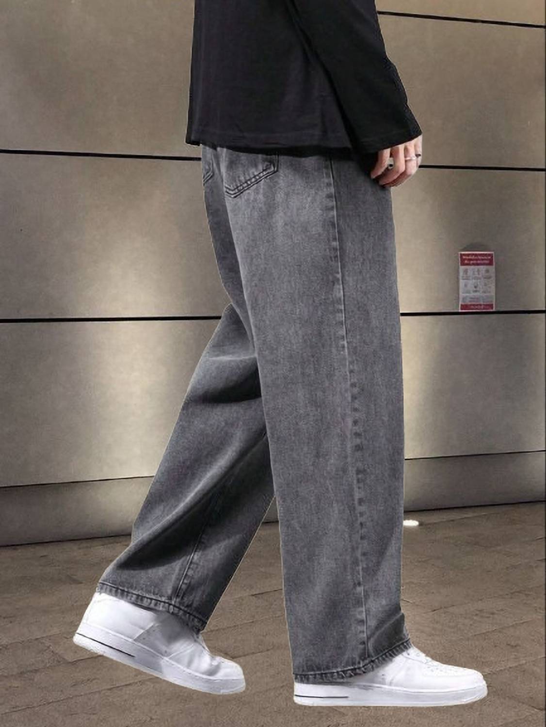 StarForWell Straight Fit Men Grey Jeans - Image 3