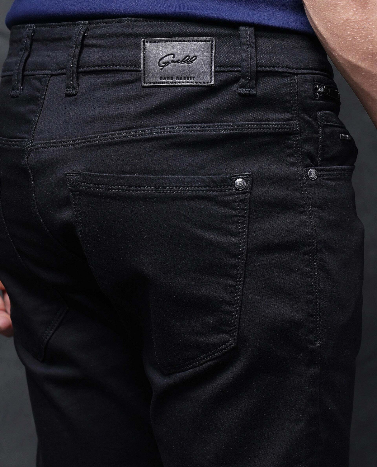 Image of RARE RABBIT Slim Men Black Jeans