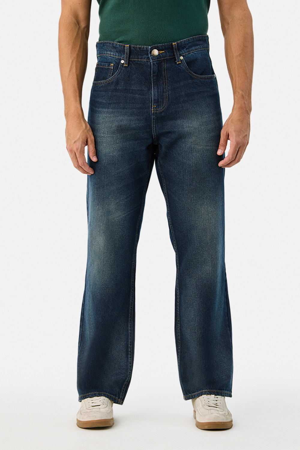 Image of Snitch Straight Fit Men Dark Blue Jeans