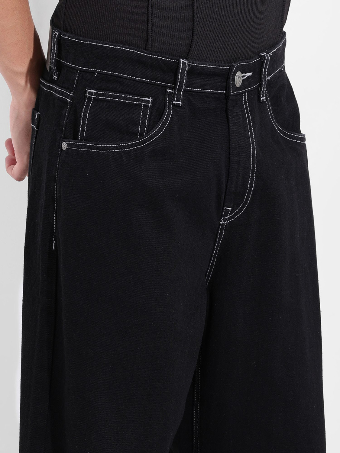 Image of The Indian Garage Co. Relaxed Fit Men Black Jeans