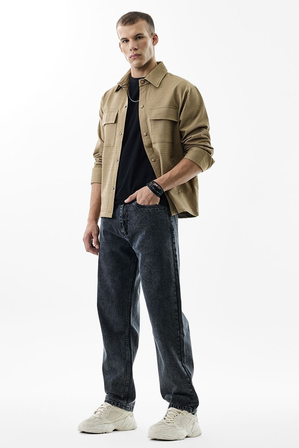 Image of Snitch Loose Fit Men Dark Grey Jeans