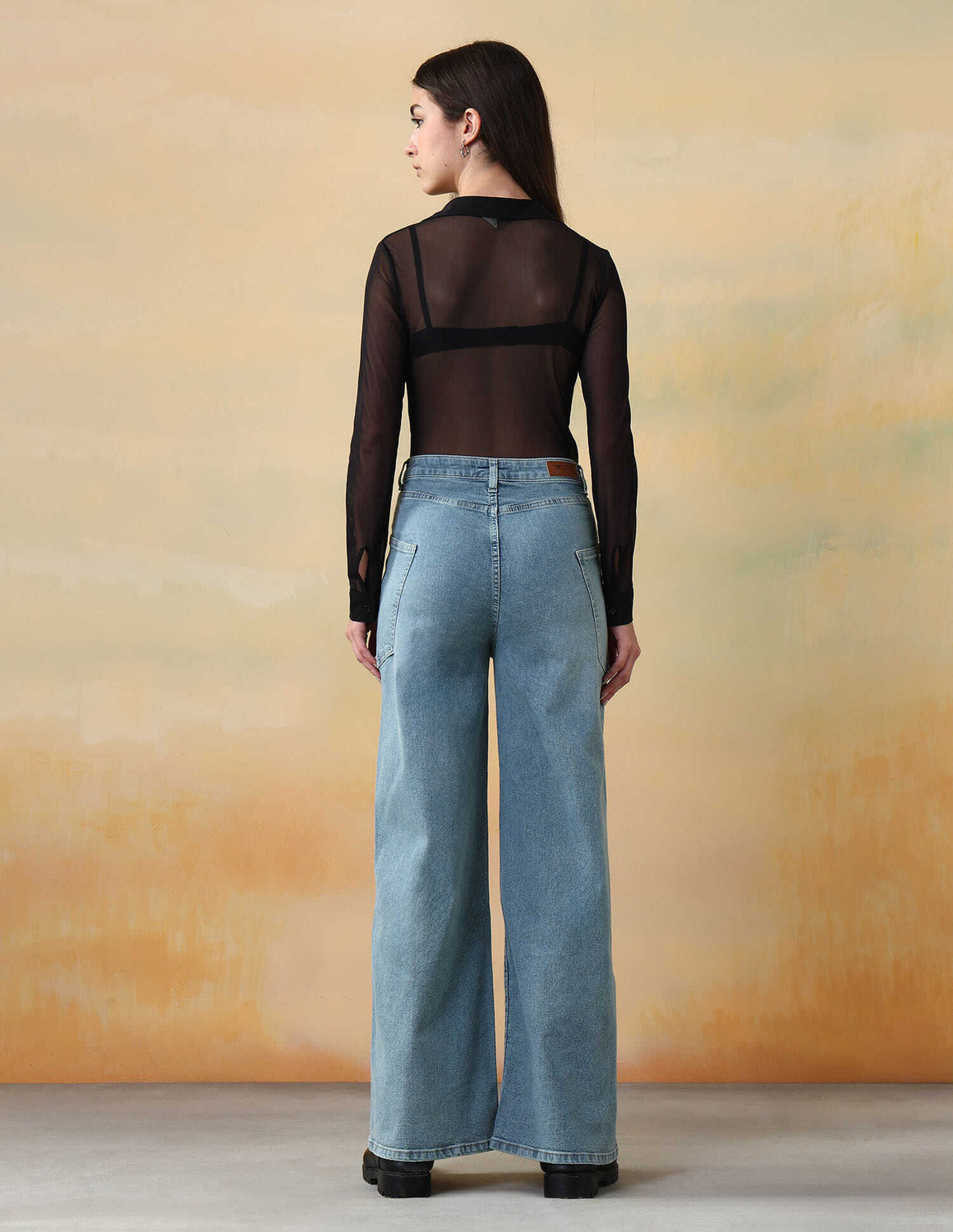 Image of FLYING MACHINE Loose Fit Women Blue Jeans