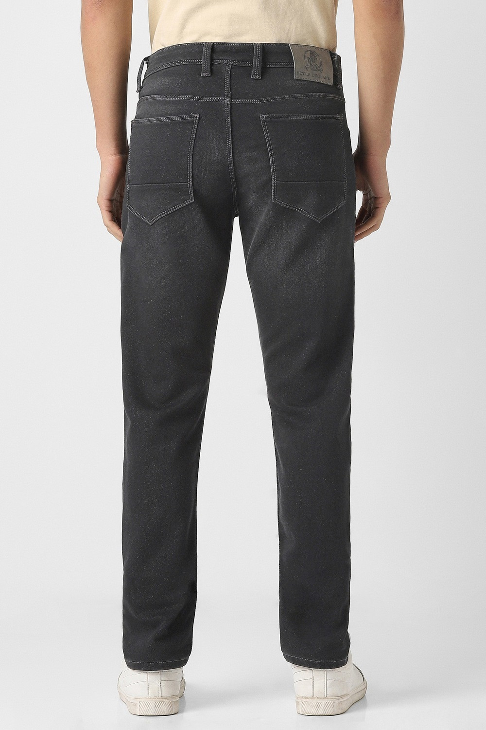 Image of PETER ENGLAND Tapered Fit Men Black Jeans