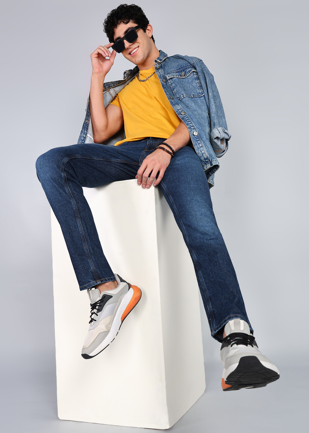 Image of Spykar Men Slim Low Rise Blue Jeans