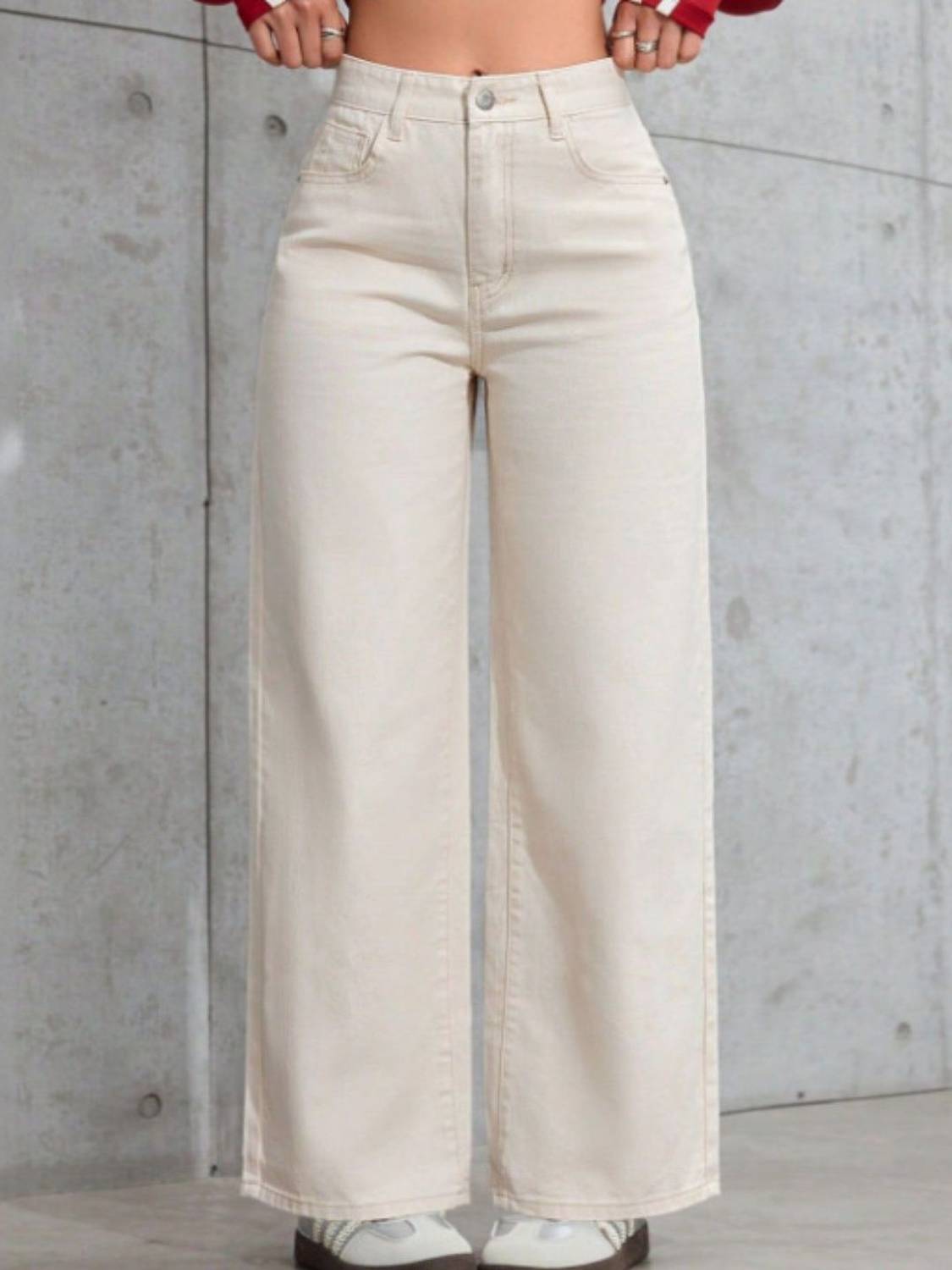Dressberry Loose Fit Women Beige Jeans