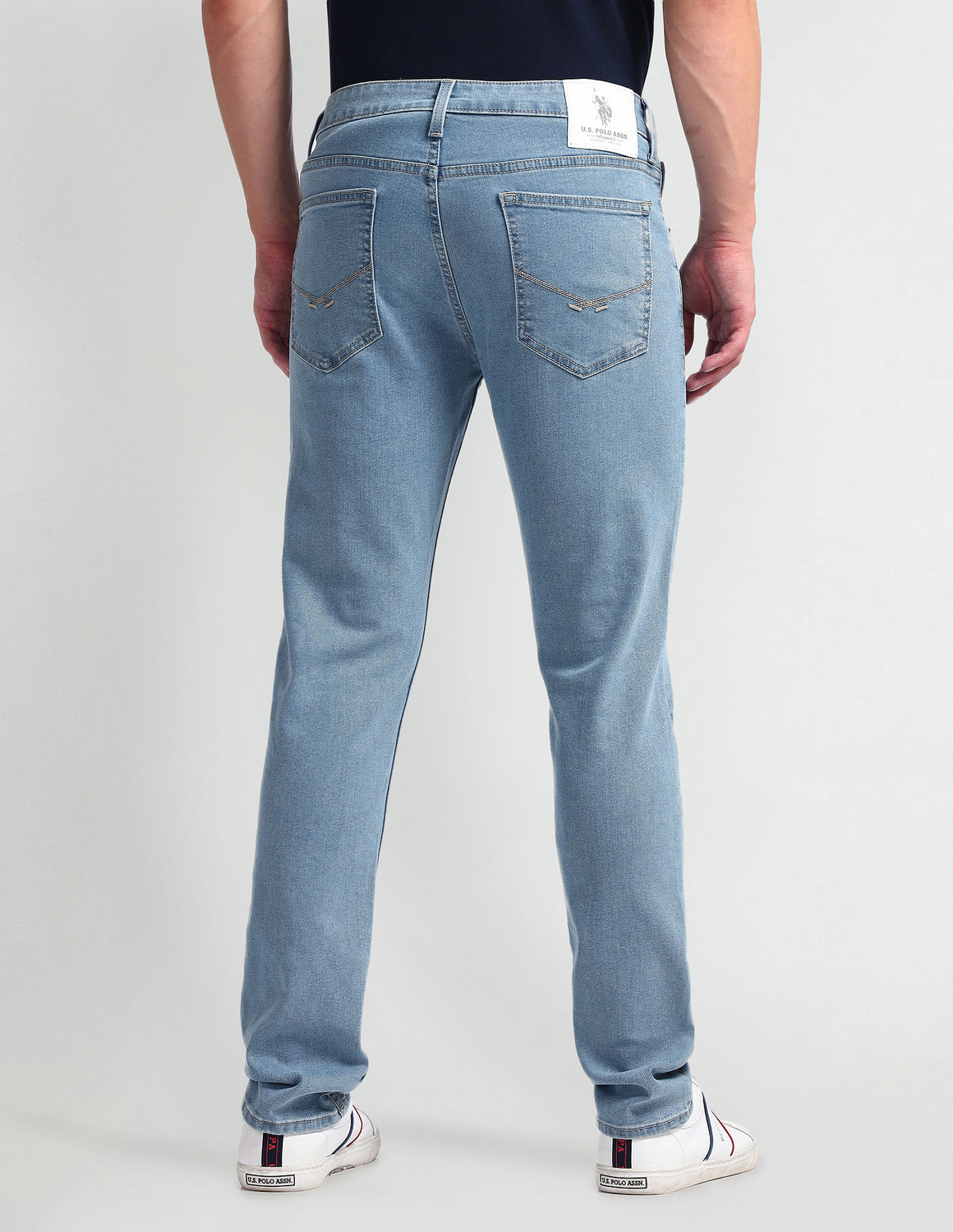 Image of U.S. POLO ASSN. Men Skinny Mid Rise Blue Jeans