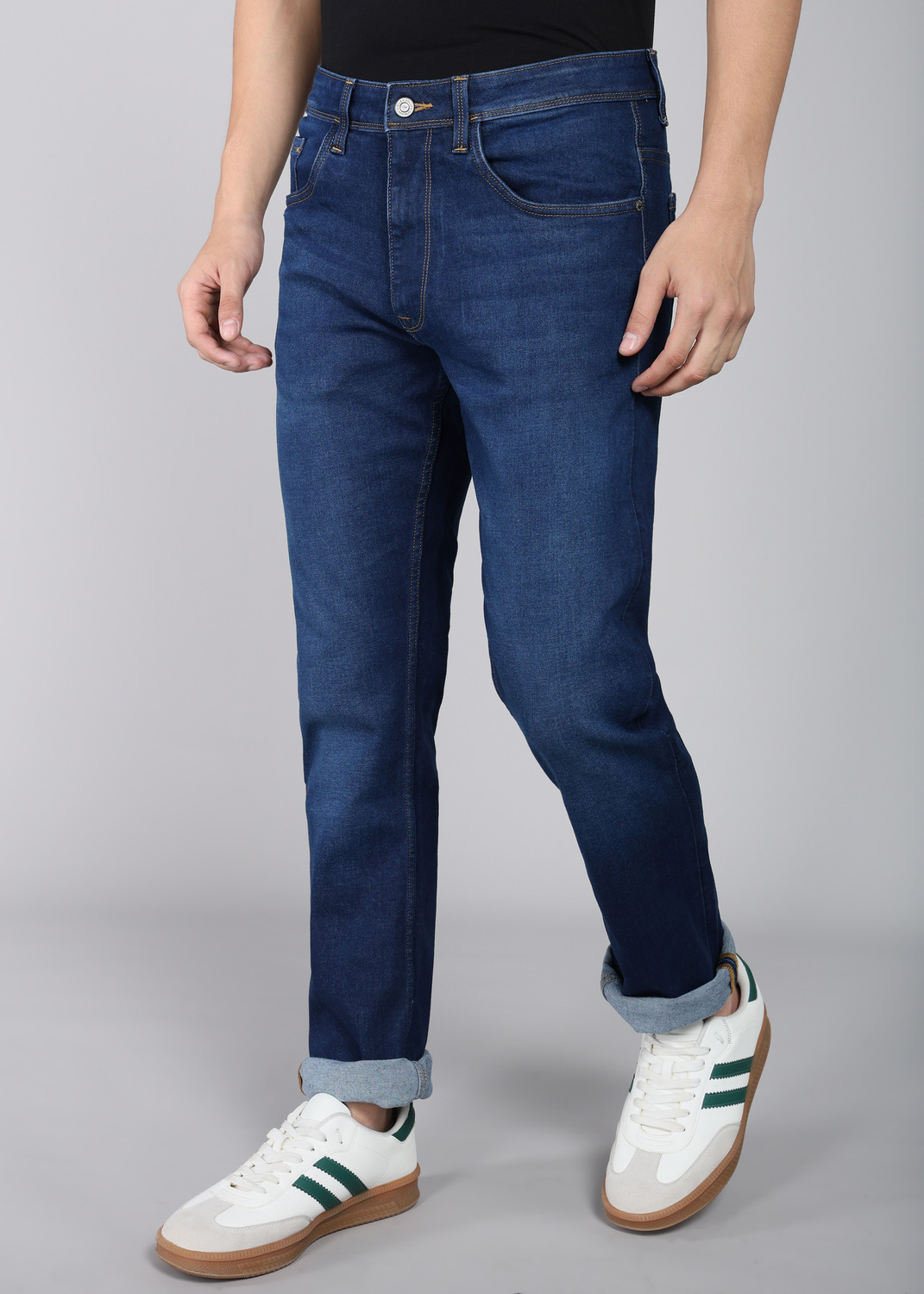 Image of Allen Solly Men Regular Mid Rise Blue Jeans