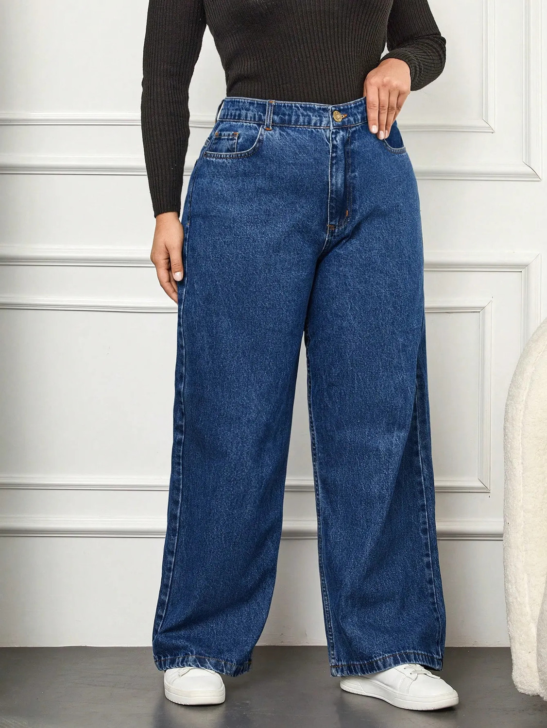 Image of Curvy CLOSET Loose Fit Women Blue Jeans