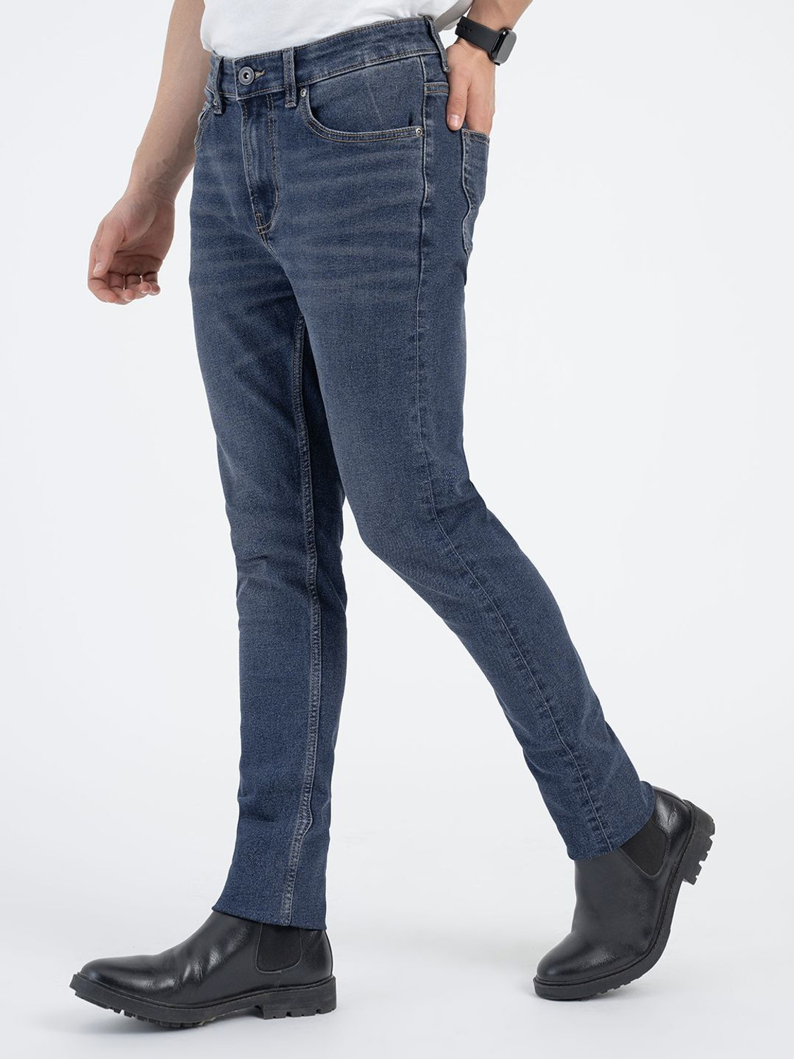 Image of RED TAPE Regular Men Dark Blue Jeans