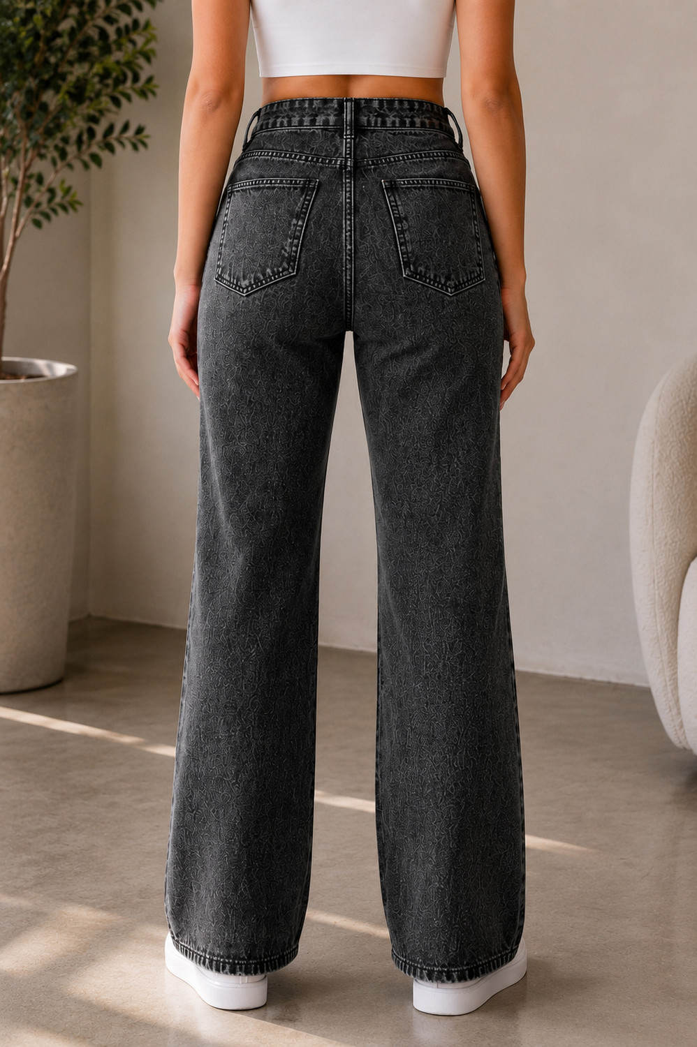 Image of KOTTY Straight Fit Women Grey Jeans