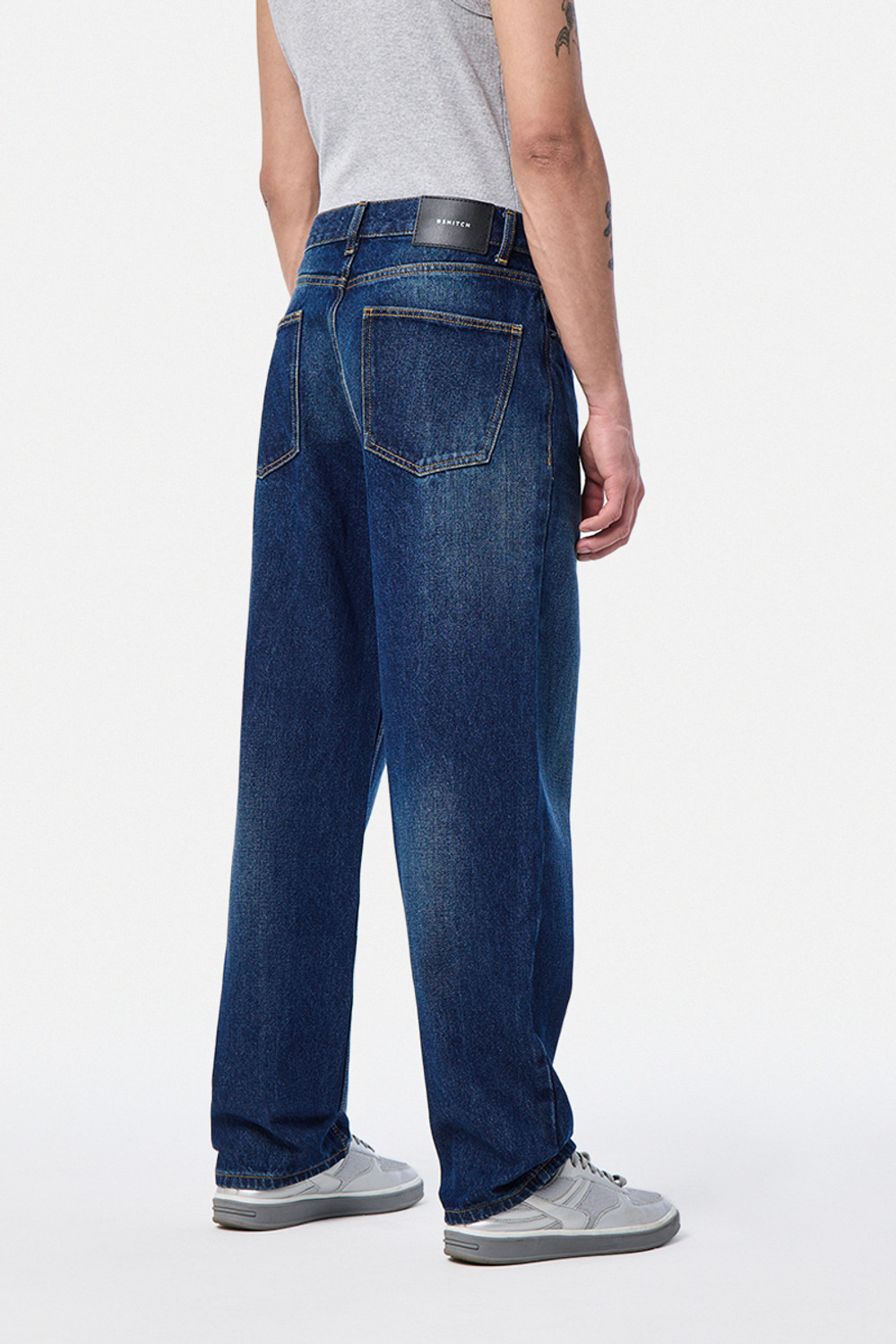 Image of Snitch Baggy Fit Men Blue Jeans