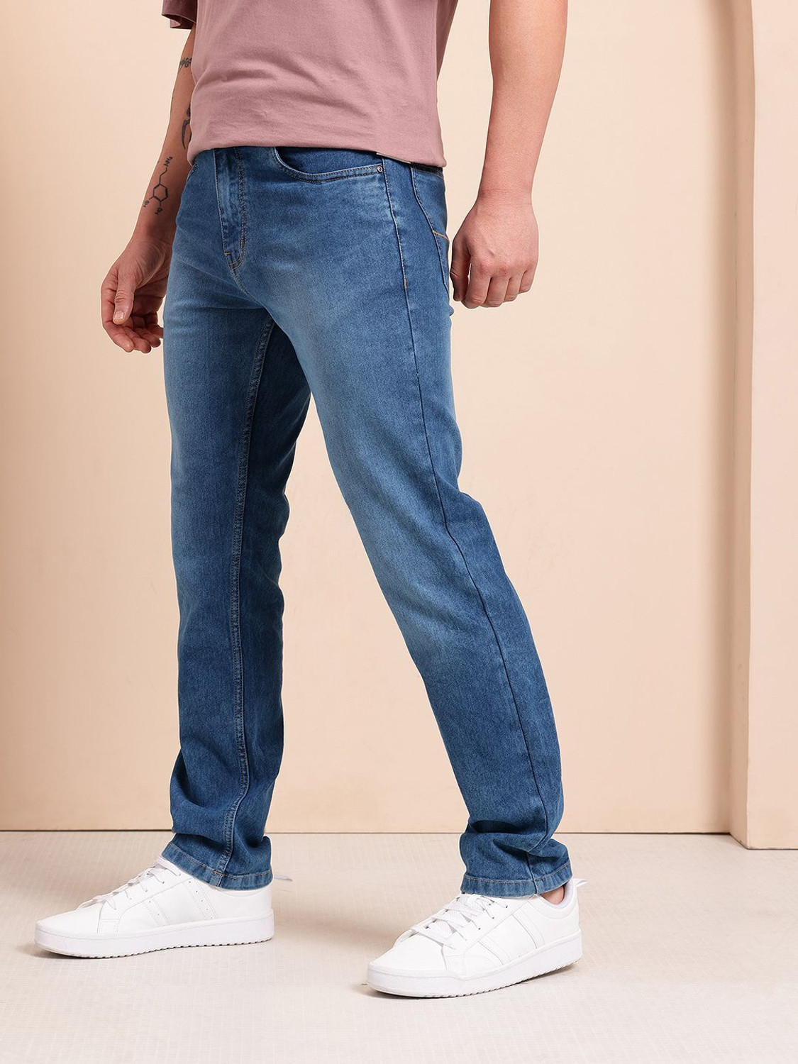 Image of Mast & Harbour Slim Men Blue Jeans
