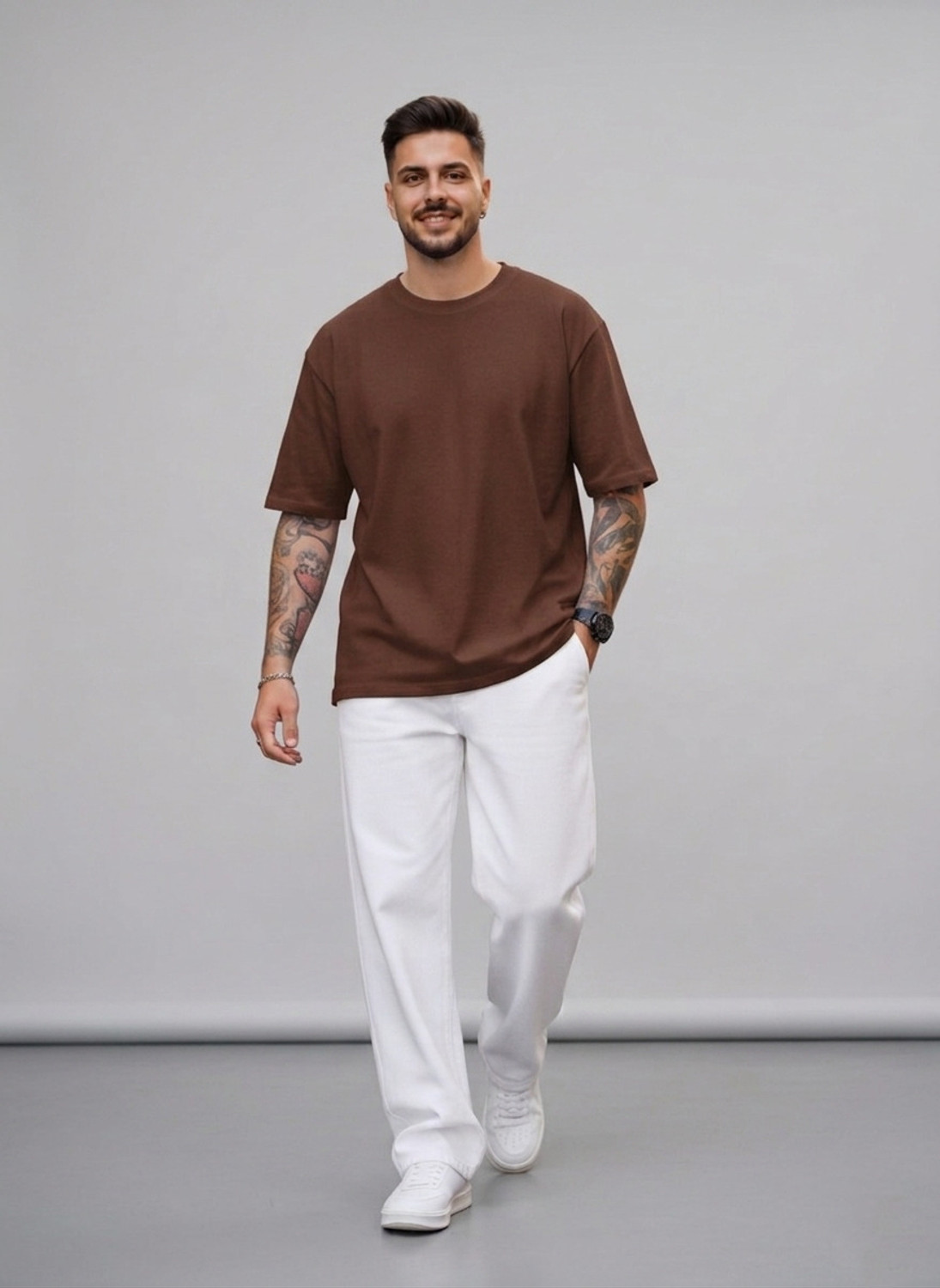Image of Naaztraders Straight Fit Men White Jeans