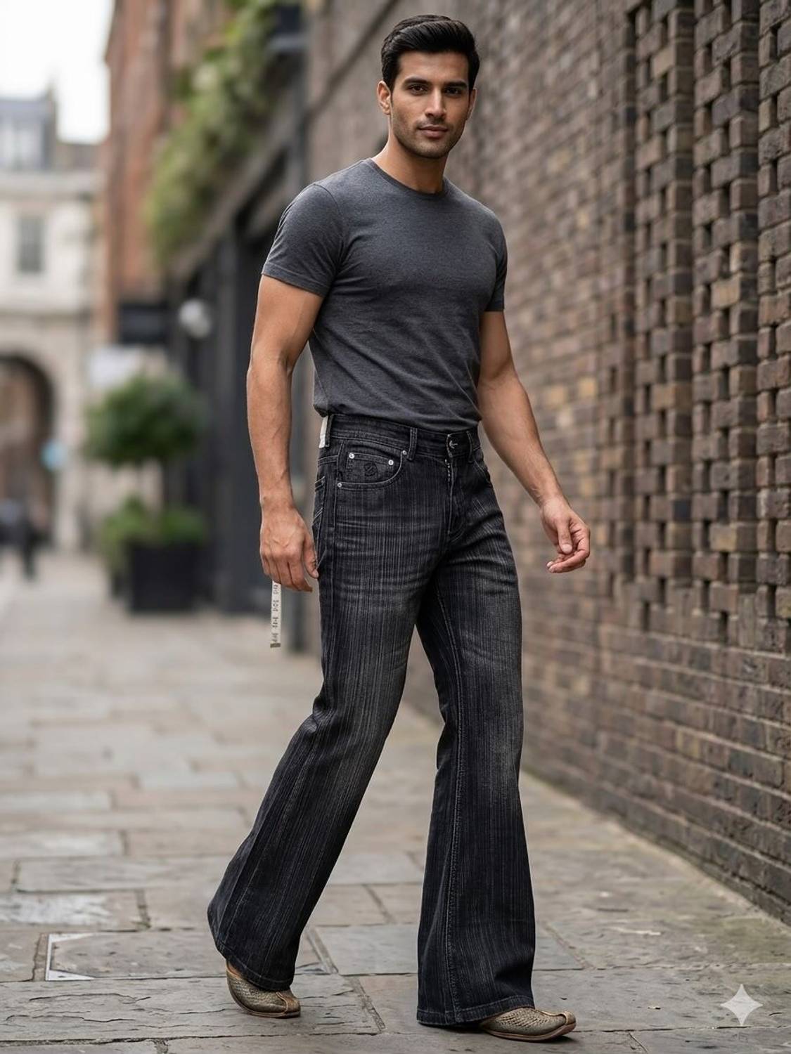 APJ Boot-Leg Men Dark Grey Jeans - Image 2