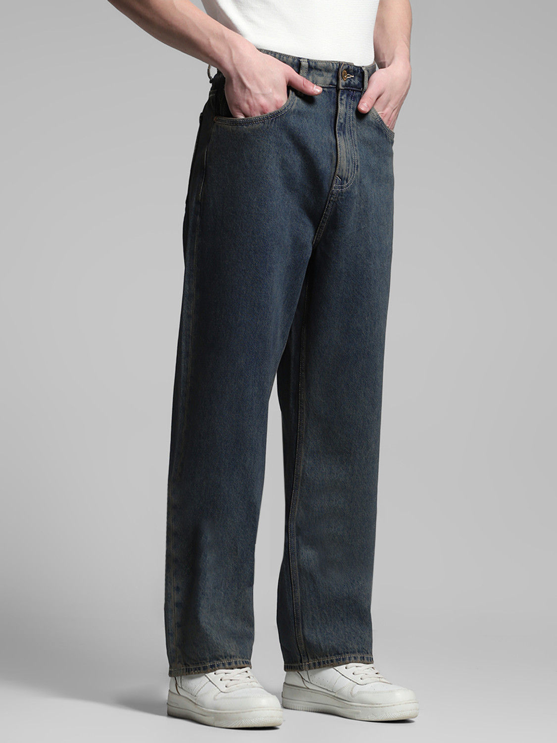 Image of JACK & JONES Loose Fit Men Dark Blue Jeans