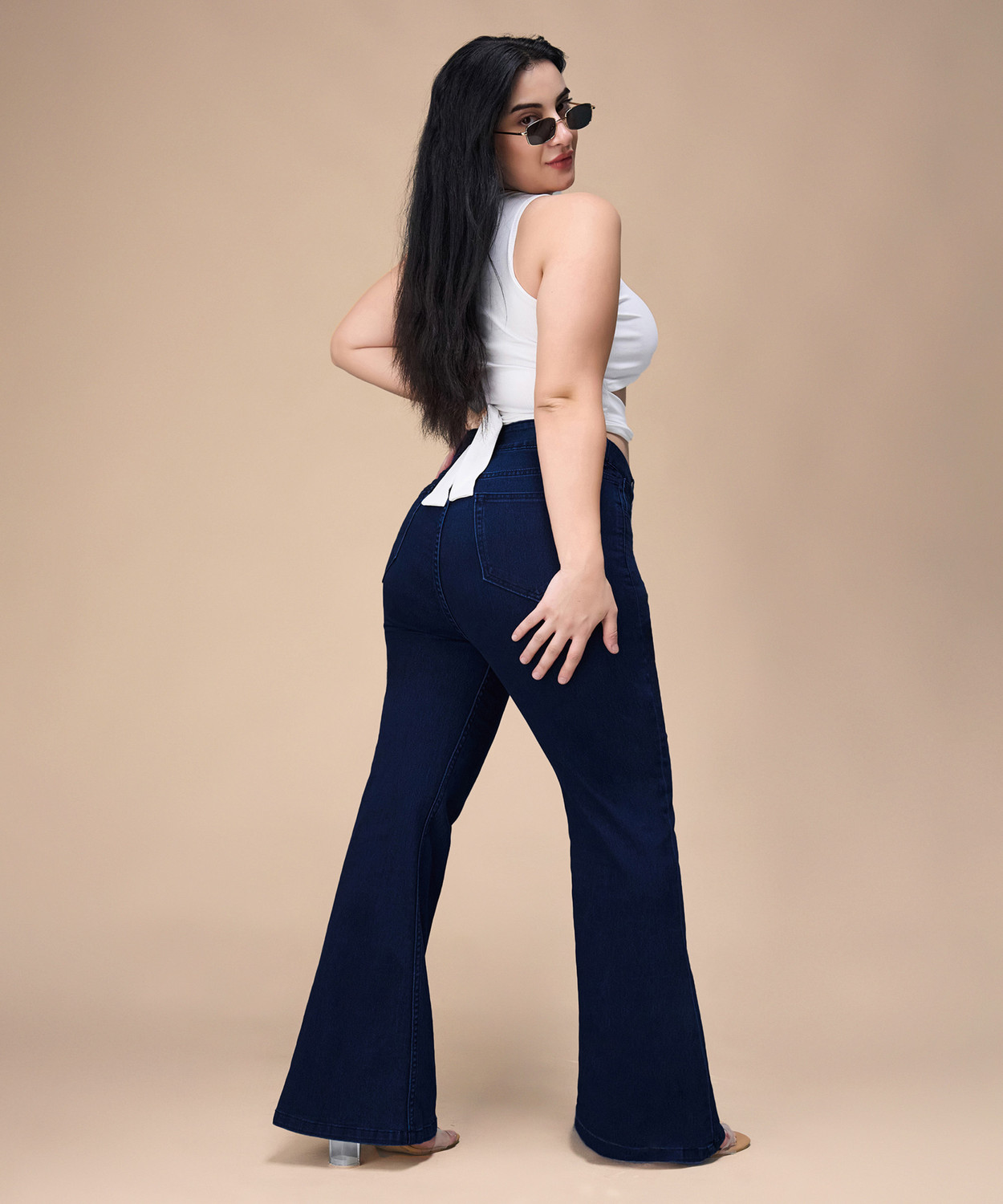 Image of Miss Chase Boot-Leg Women Dark Blue Jeans