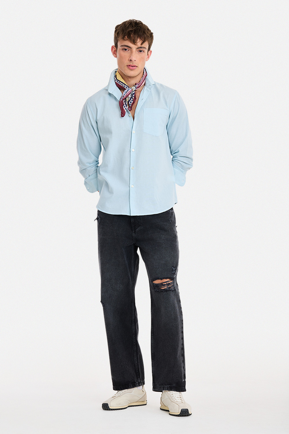 Image of Snitch Baggy Fit Men Dark Grey Jeans
