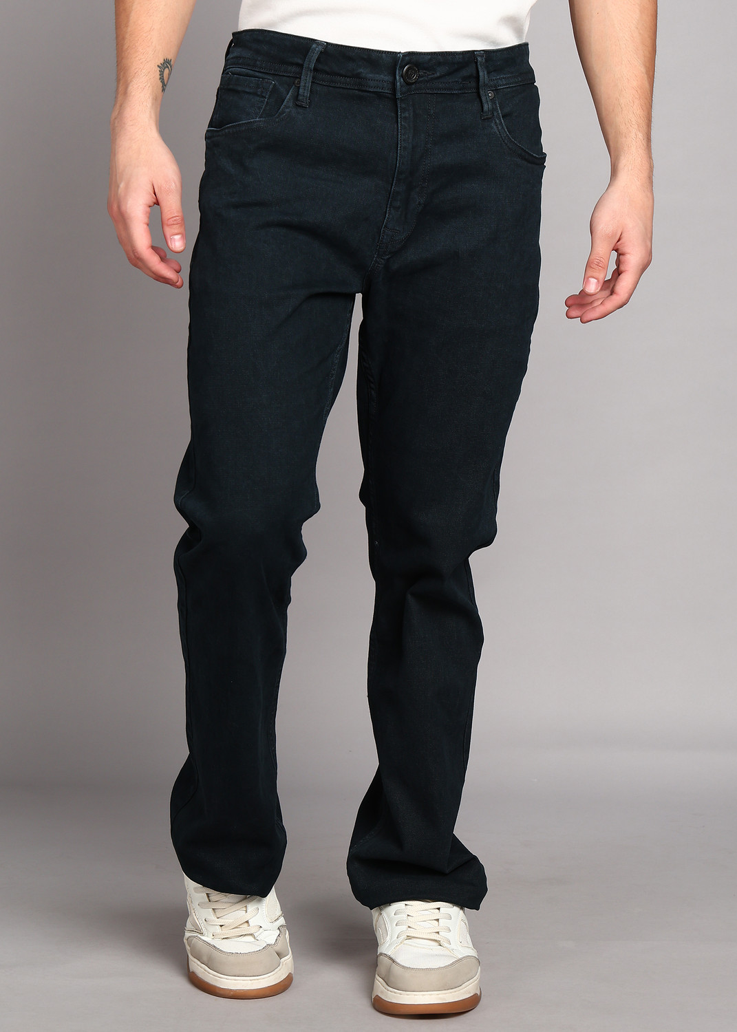 Image of INTEGRITI Men Straight Fit Mid Rise Dark Blue Jeans