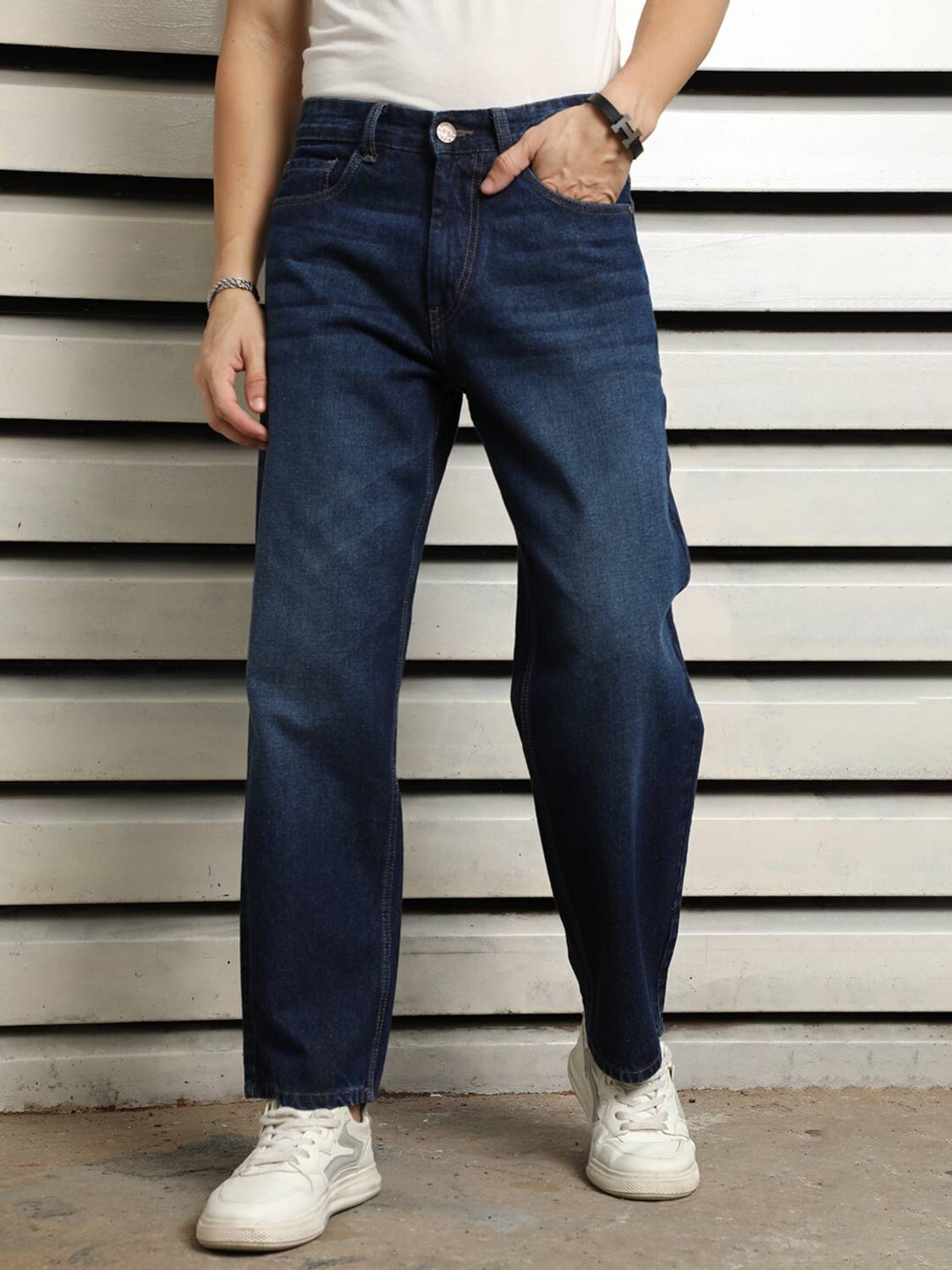 BREXX Relaxed Fit Men Dark Blue Jeans - Image 1
