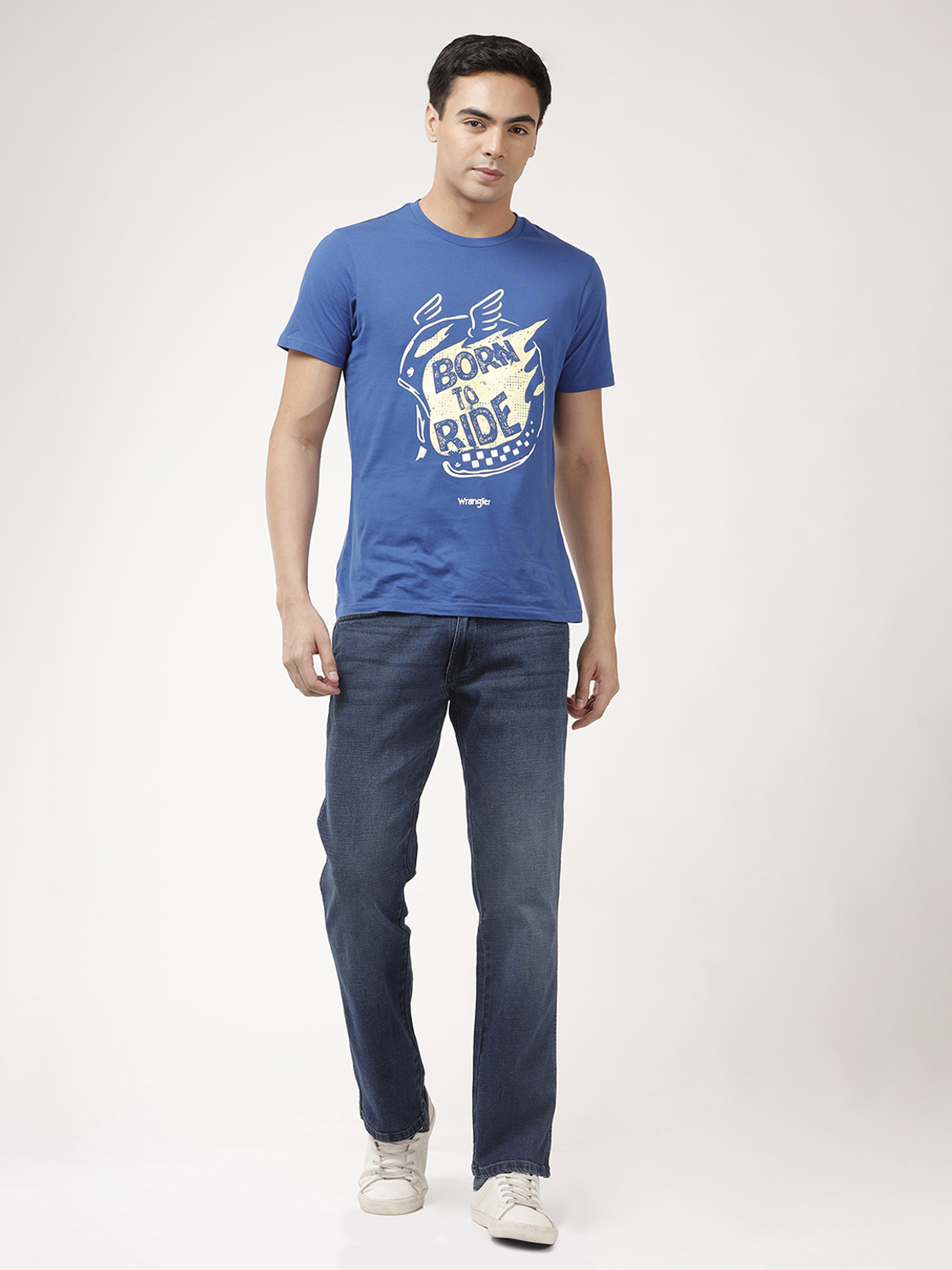 Image of Wrangler Regular Men Blue Jeans