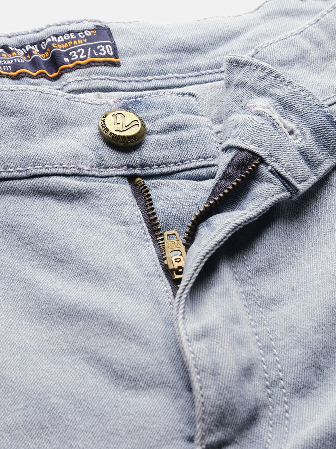 Image of The Indian Garage Co. Slim Men Light Blue Jeans
