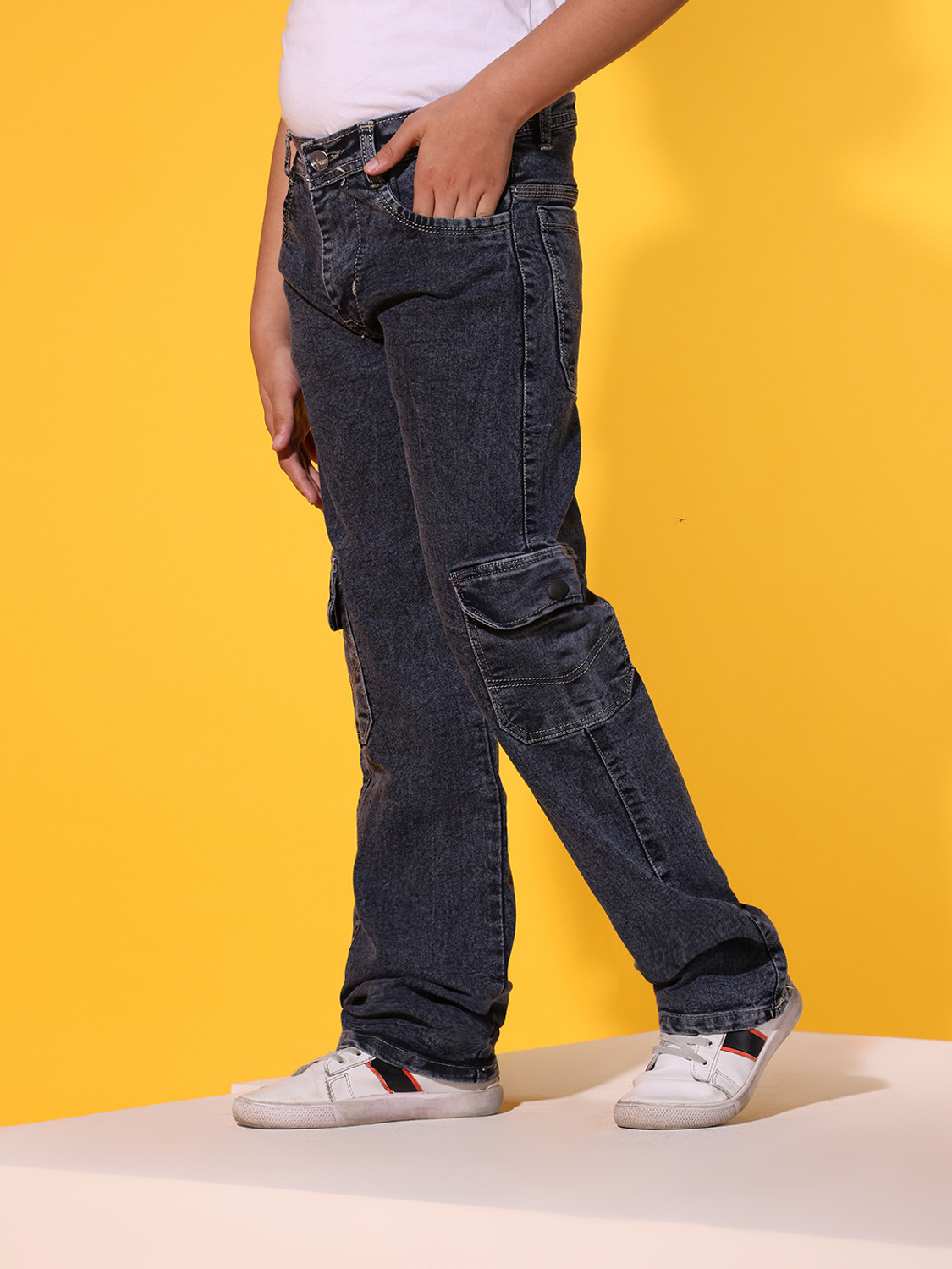 Image of KILLER Boys Regular Mid Rise Grey Jeans