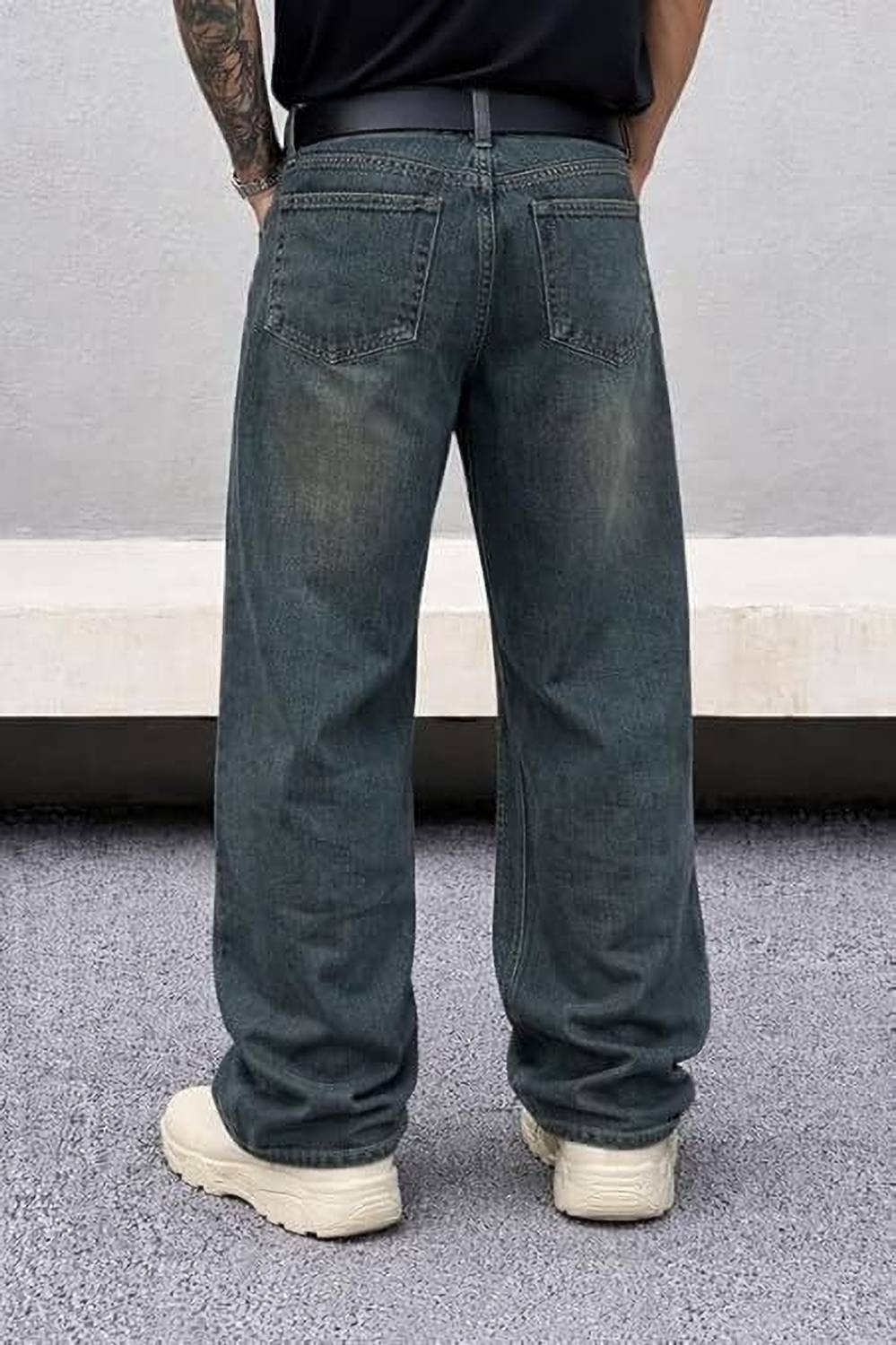 JJ Synthetics Wide Leg Dark Blue Jeans - Image 5