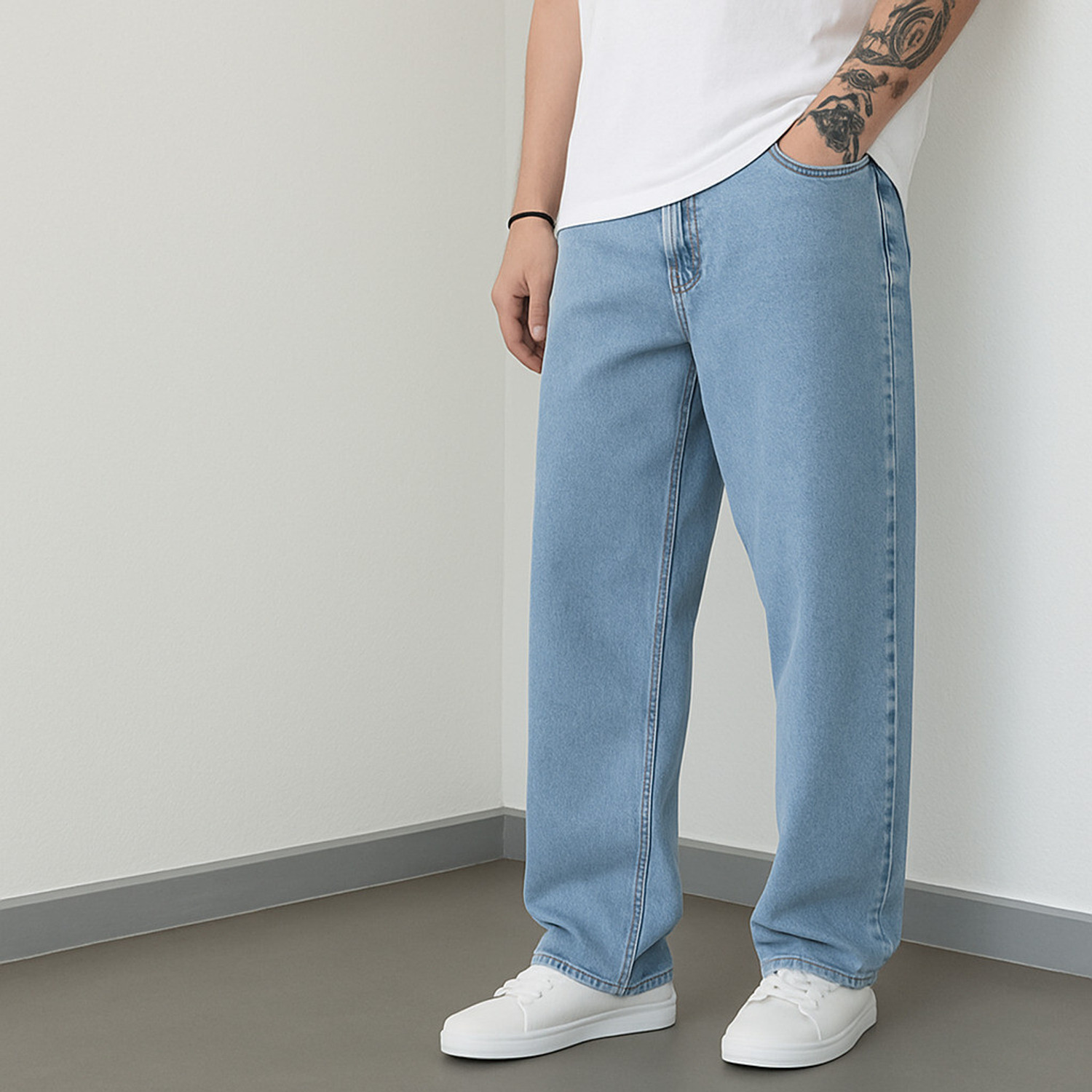 Image of Gaucha Loose Fit Men Light Blue Jeans