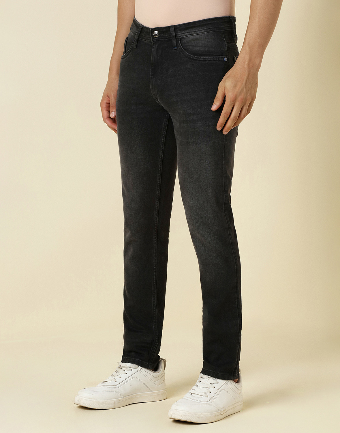 Image of Allen Solly Skinny Men Black Jeans