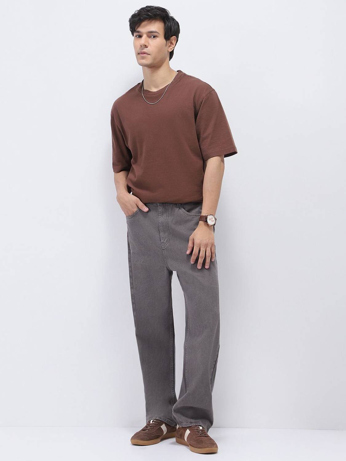 Urbano Loose Fit Men Brown Jeans - Image 4