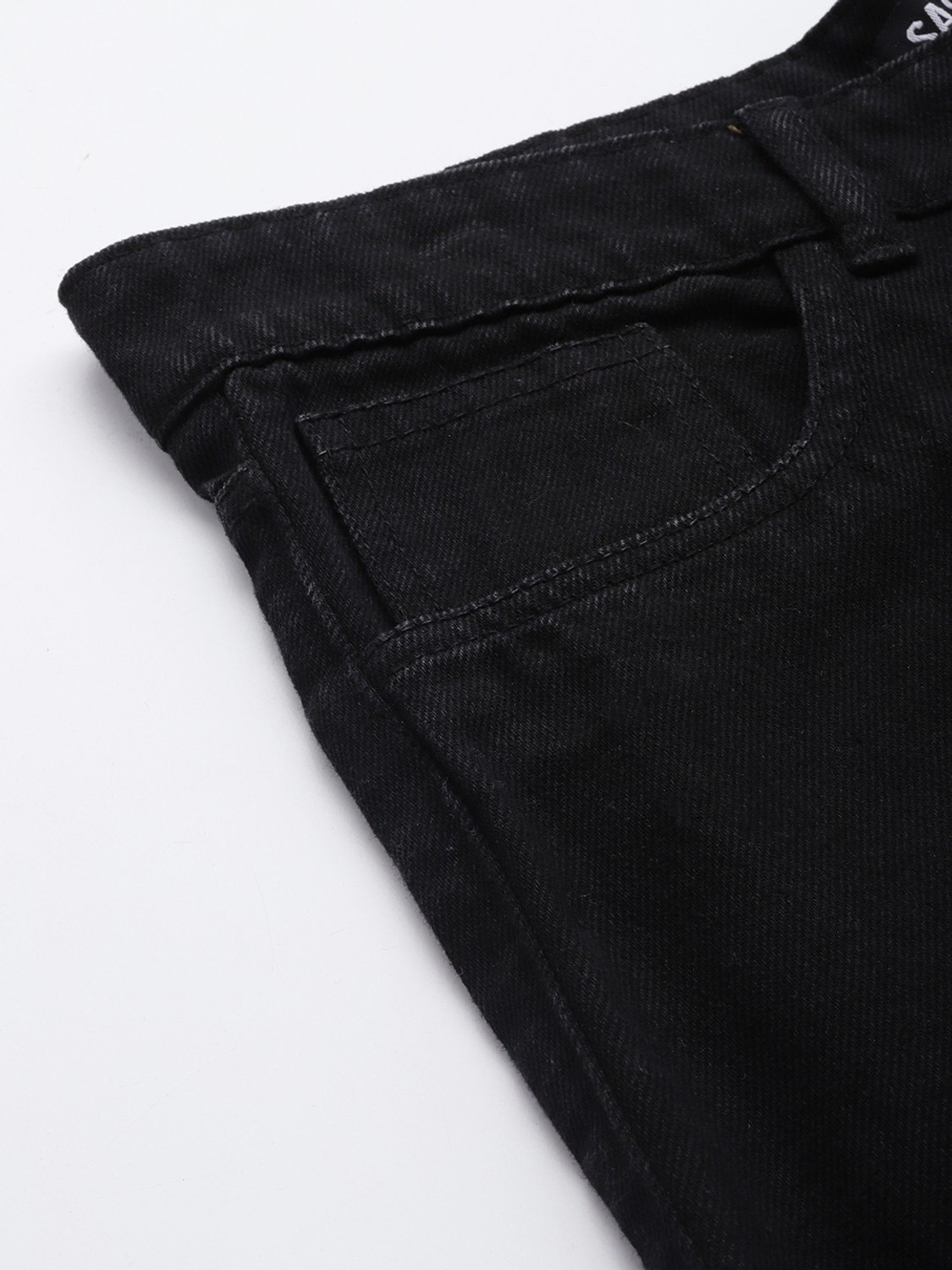 Image of SASSAFRAS Straight Fit Women Black Jeans
