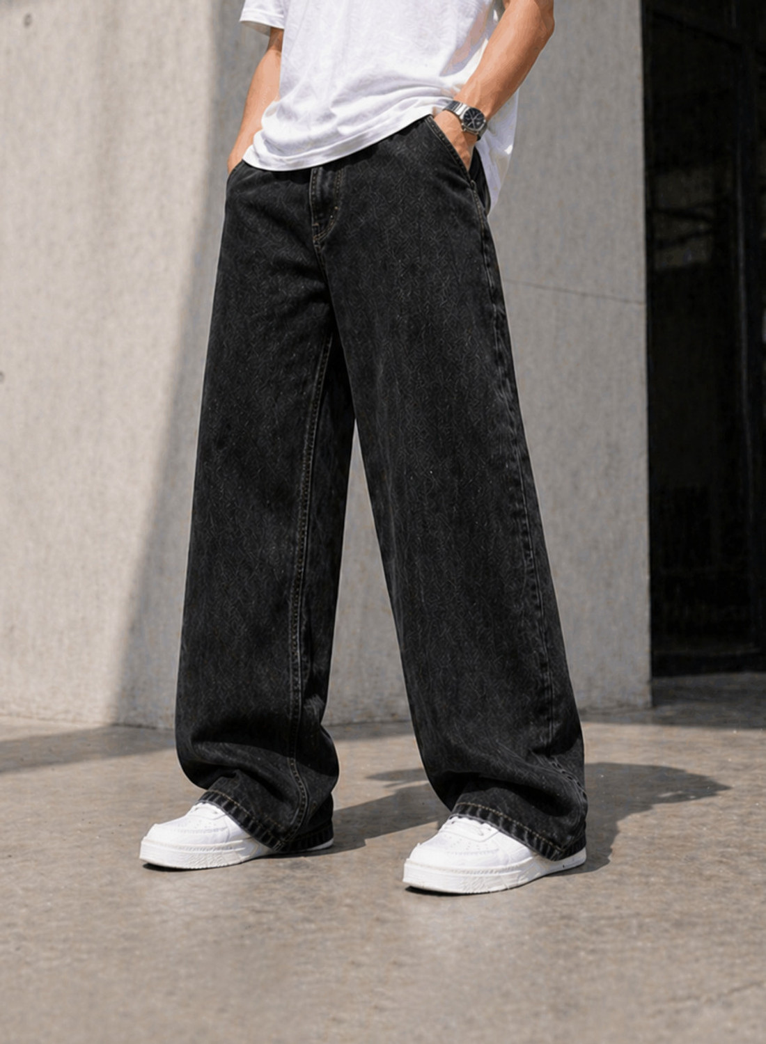 Image of Yungistan Baggy Fit Men Black Jeans