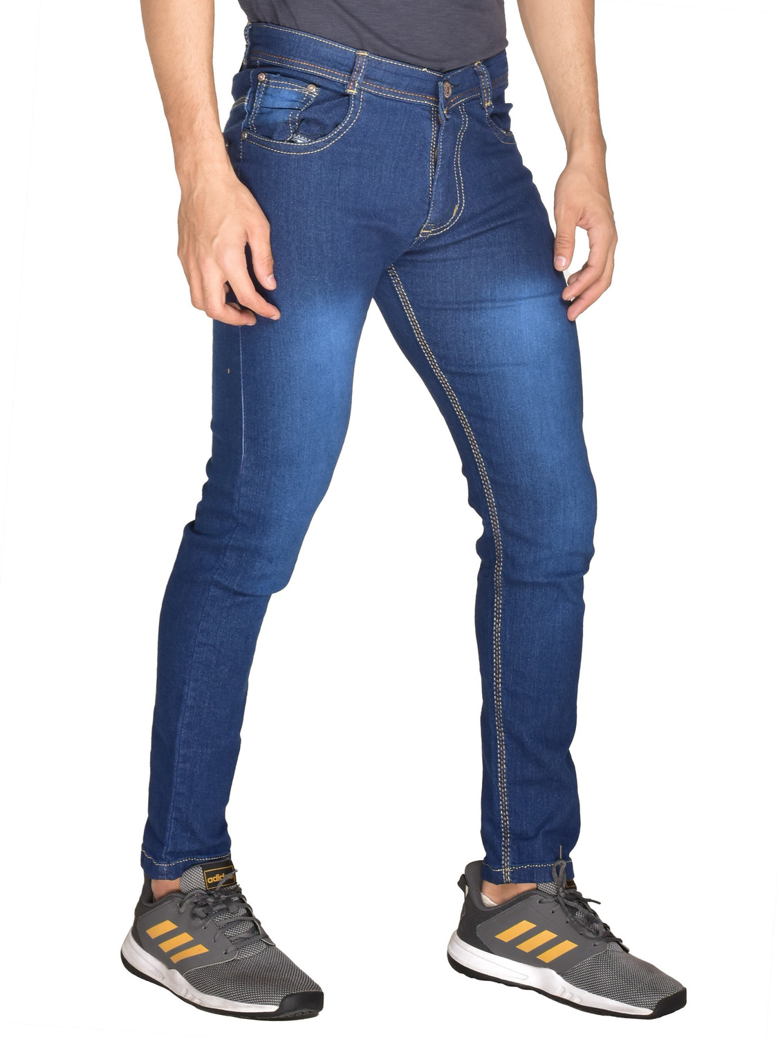Image of Lzard Slim Men Dark Blue Jeans