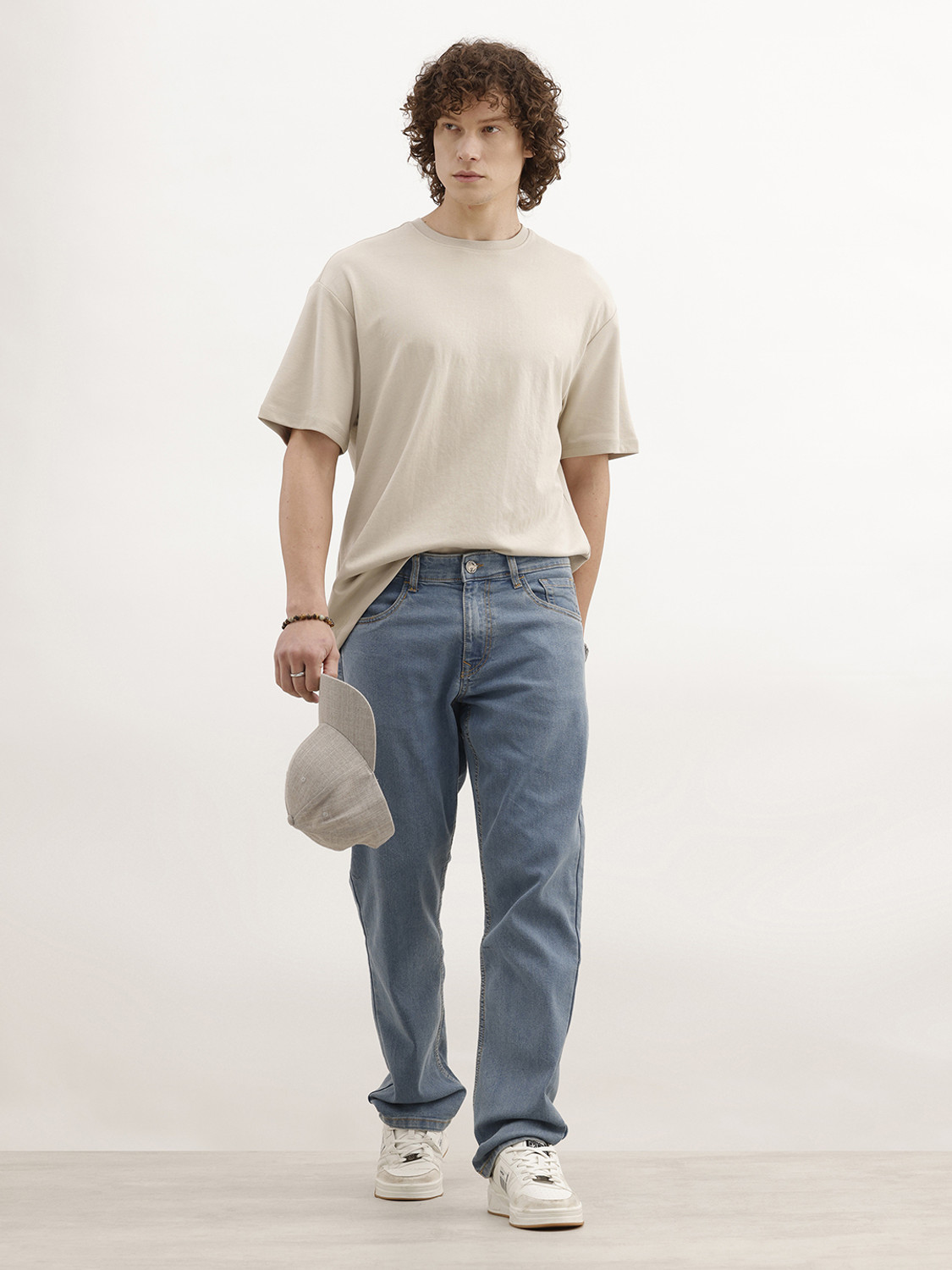Image of WROGN Straight Fit Men Blue Jeans