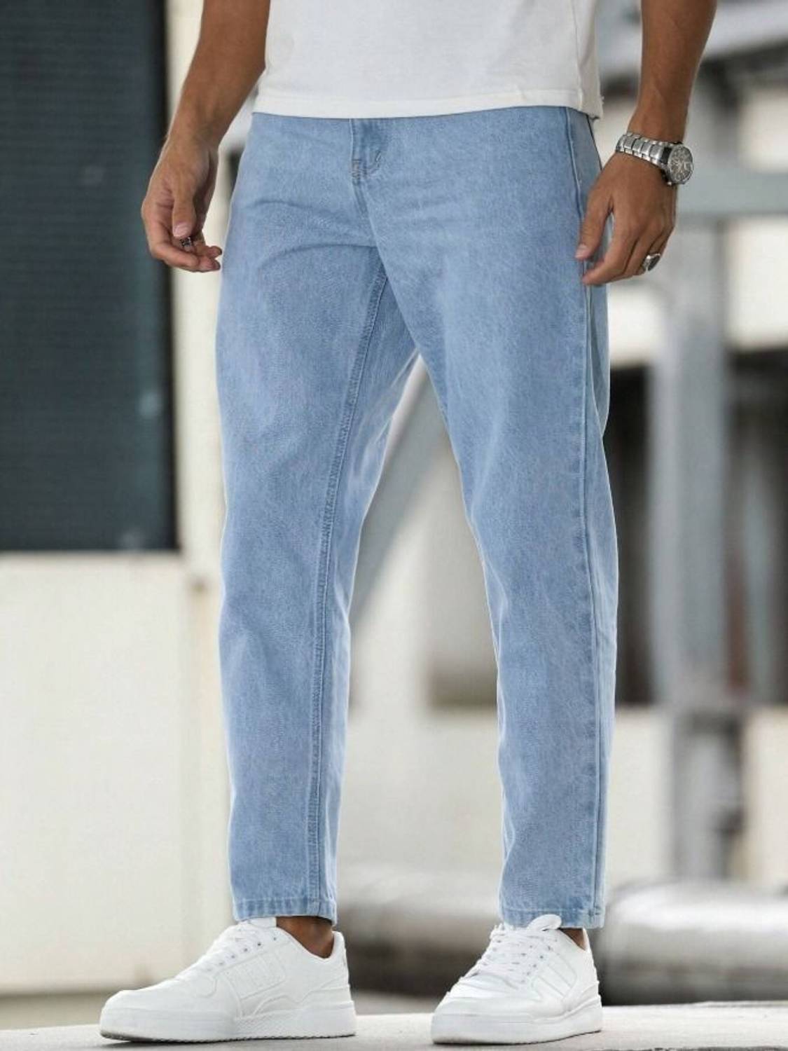 AISHENTERPRISE Men Light Blue Jeans - Image 5