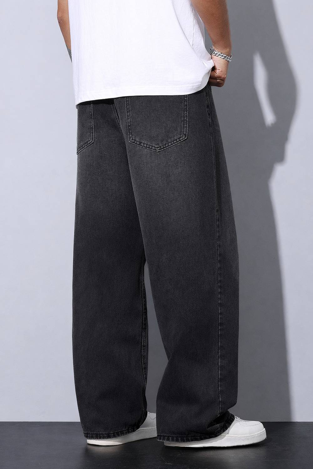 ZARUME Baggy Fit Men Grey Jeans - Image 2