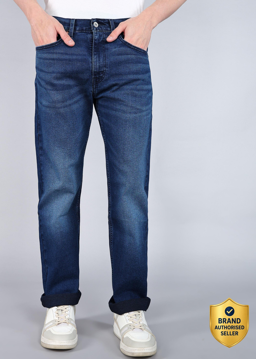 Image of LEVI'S Straight Fit Men Dark Blue Jeans