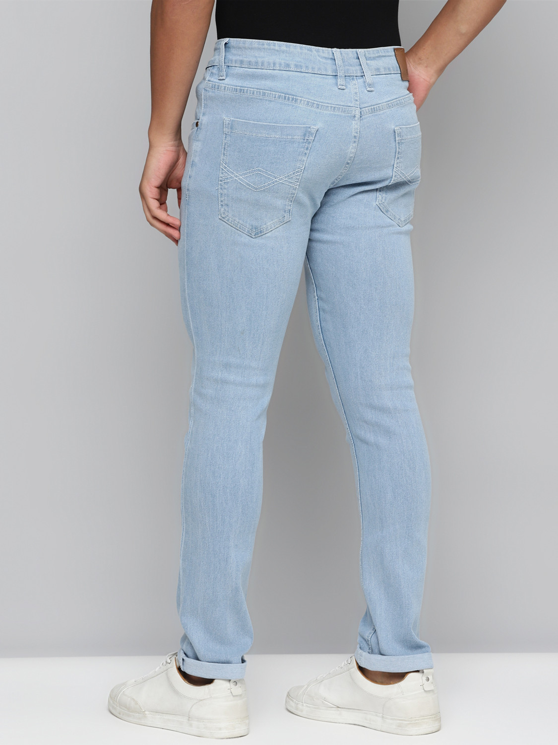 Image of Allen Cooper Slim Men Light Blue Jeans