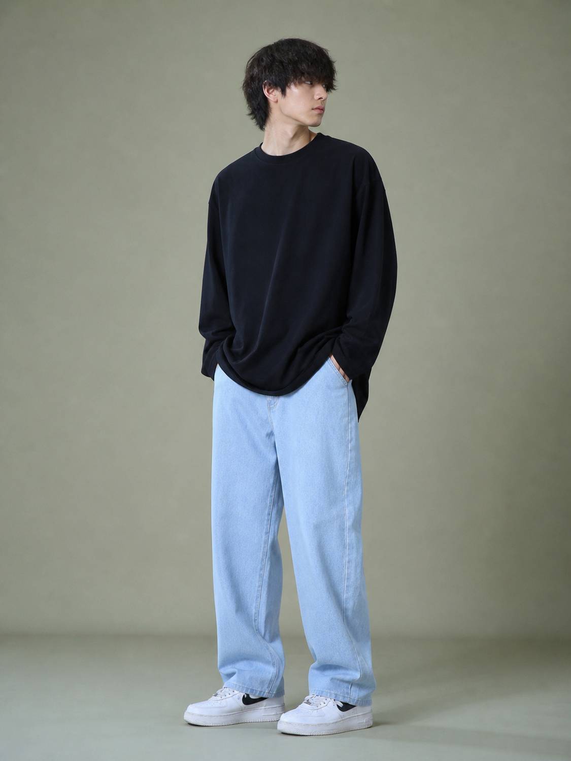 DENIM LOOK Loose Fit Men Light Blue Jeans - Image 1