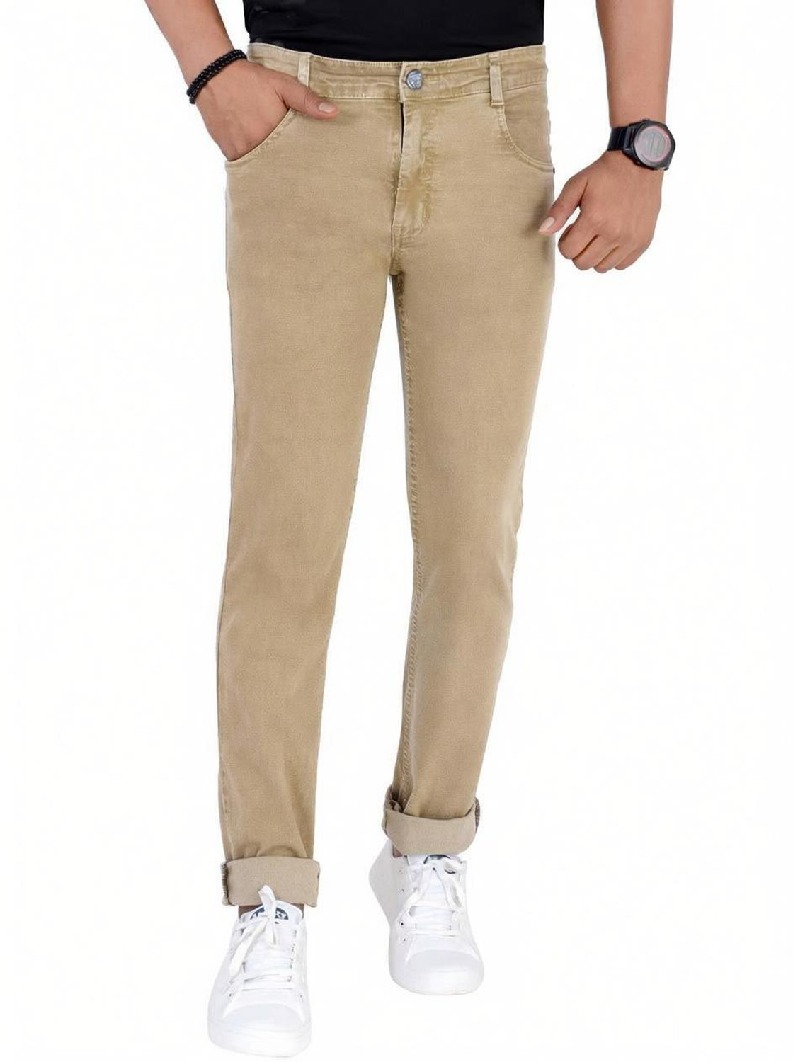 Image of M.R. FASHION Regular Men Beige Jeans