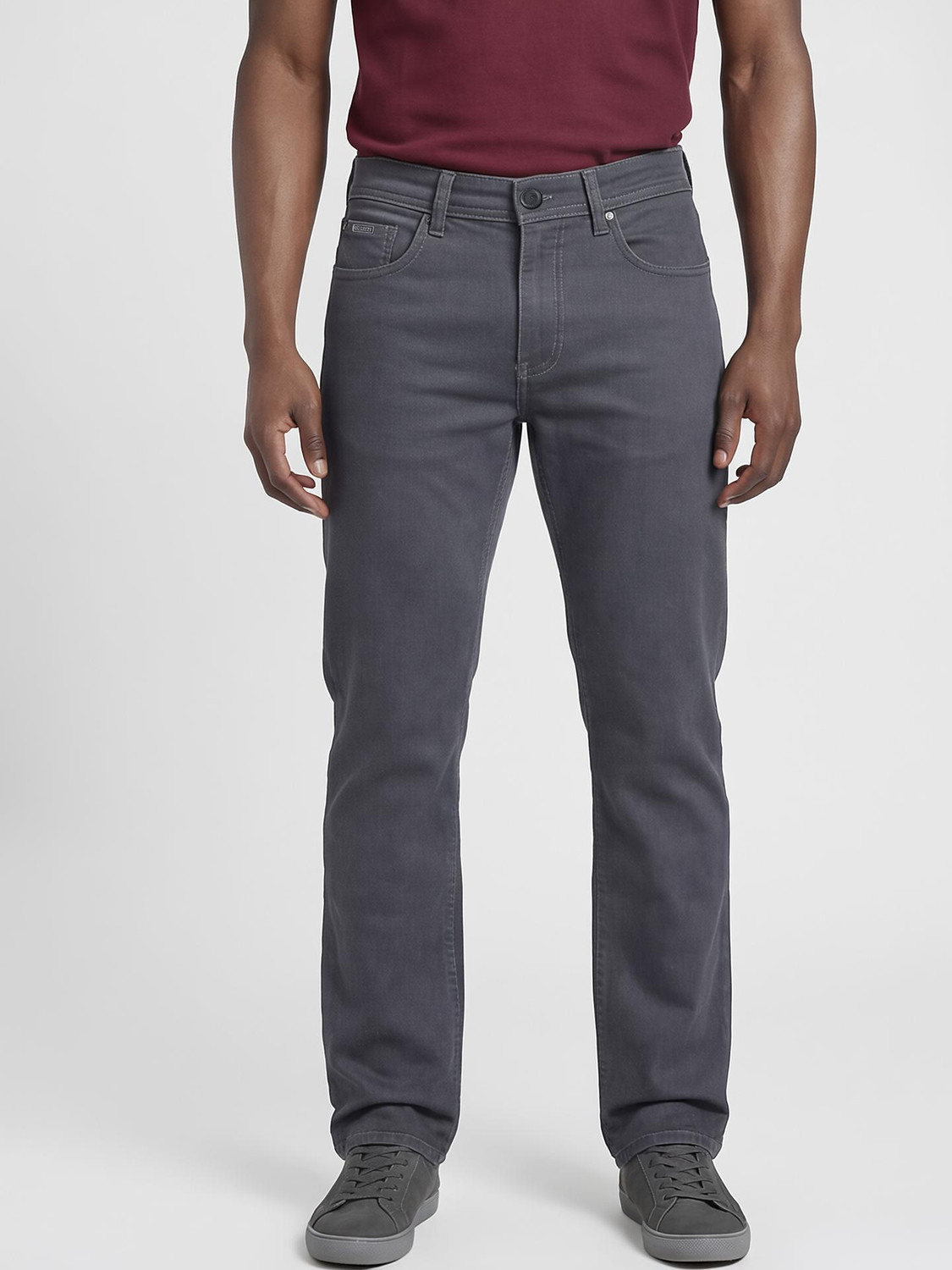 Image of KILLER Men Straight Fit Mid Rise Grey Jeans