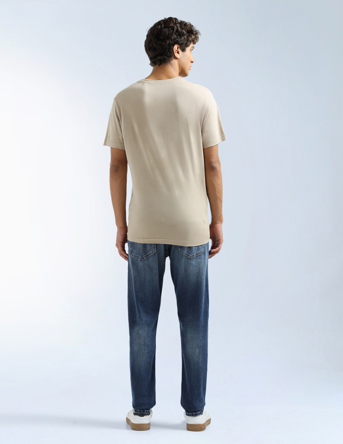 Image of FLYING MACHINE Tapered Fit Men Blue Jeans