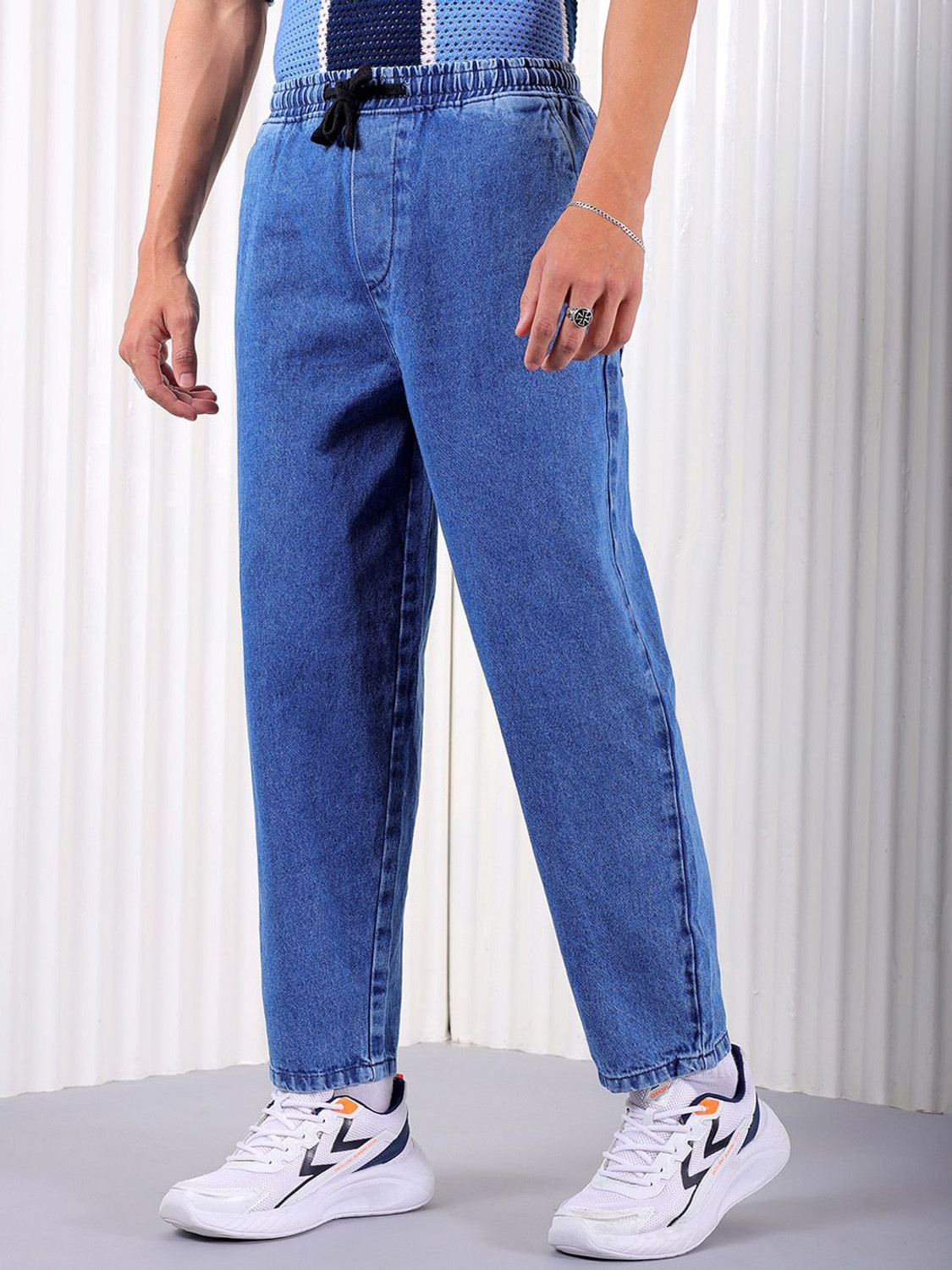 Image of The Indian Garage Co. Loose Fit Men Blue Jeans