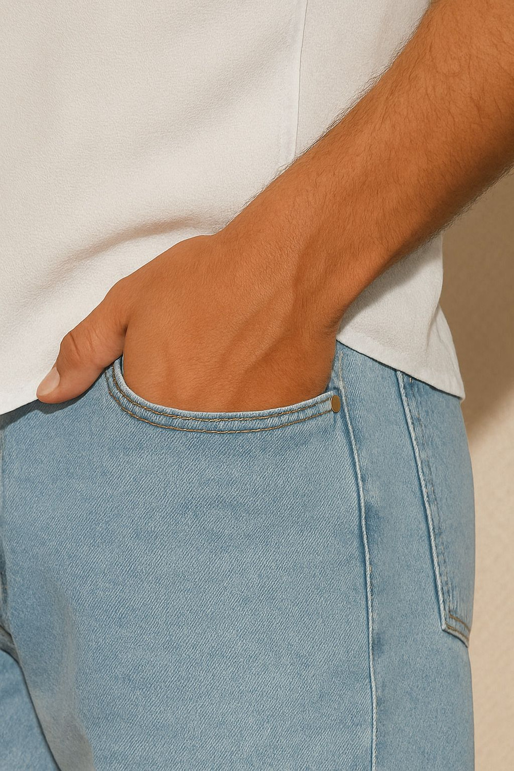 Image of comfits Loose Fit Men Light Blue Jeans