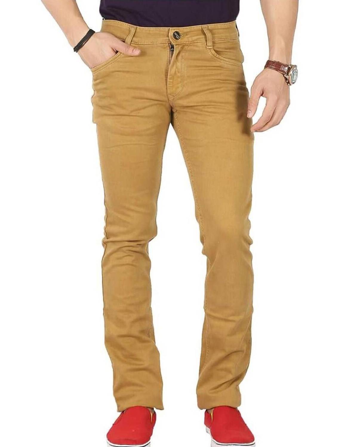 BASE-CROWD Slim Men Brown Jeans