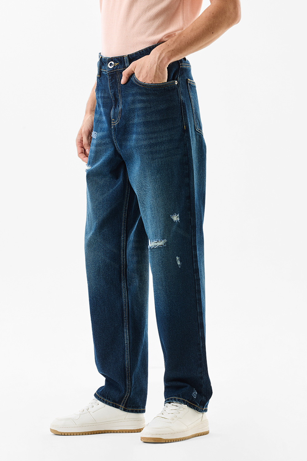 Image of Snitch Loose Fit Men Blue Jeans