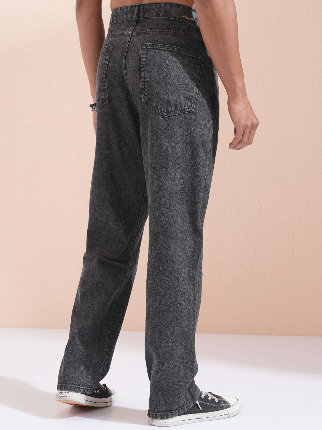Image of HIGHLANDER Straight Fit Men Black Jeans