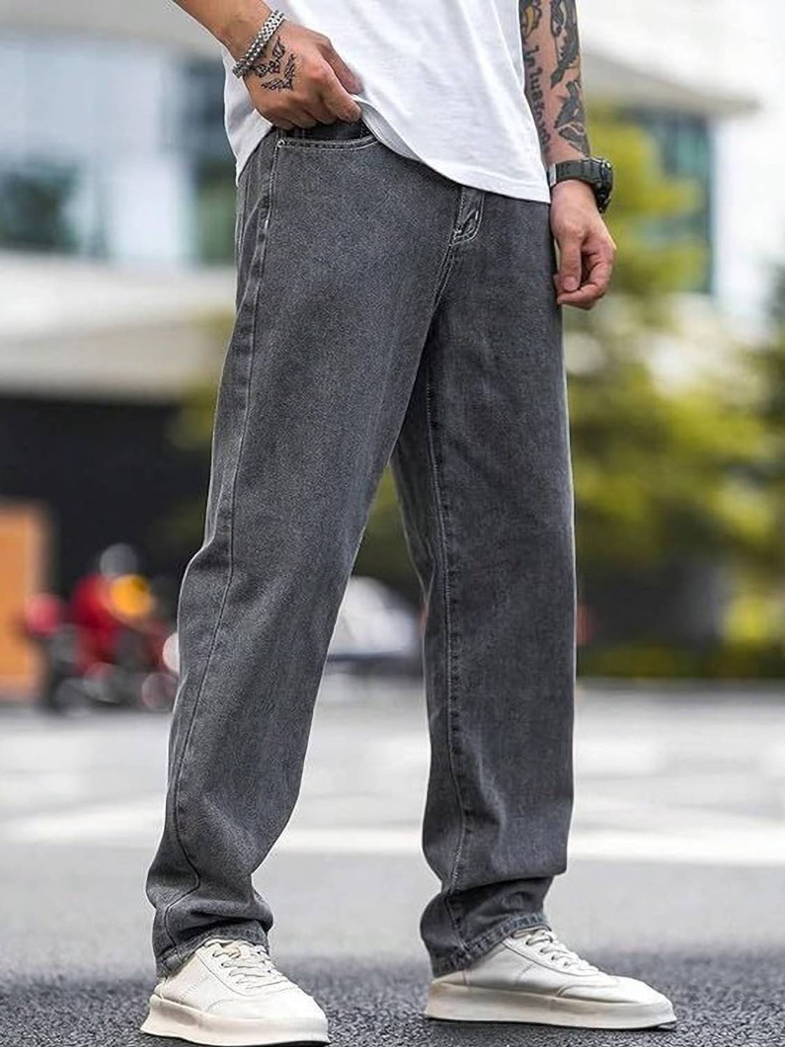 Ruhu Straight Fit Men Grey Jeans