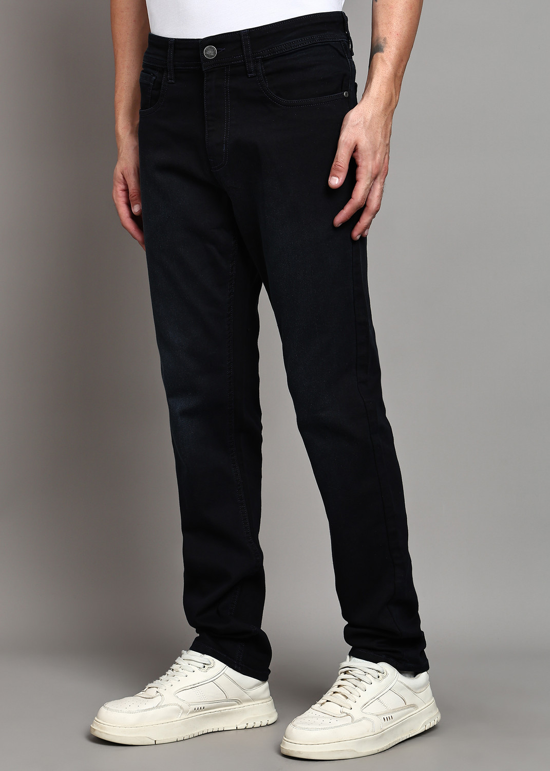 Image of PETER ENGLAND Tapered Fit Men Dark Blue Jeans