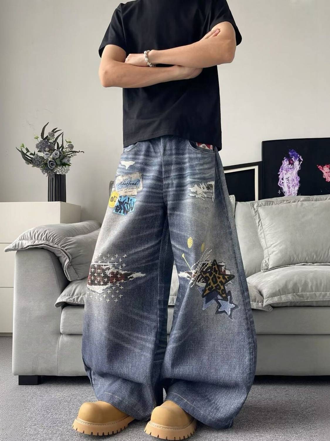 Suo Flared Men Blue Jeans - Image 4